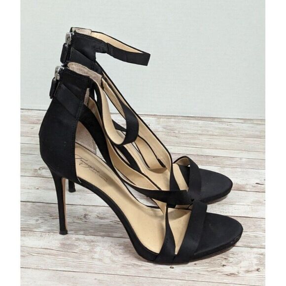 Imagine Vince Camuto Womens Size 10 M Black Open Toe Stiletto Pump Heels - Picture 2 of 16